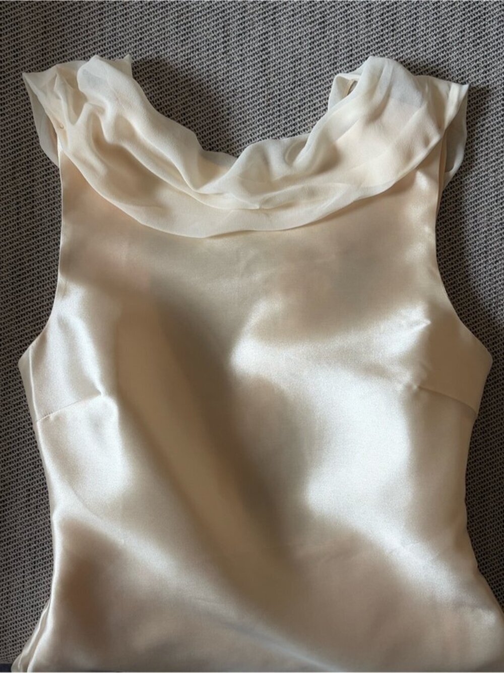 NEW Reformation Ecru Mini Scarf Detail Dress Butter Bridal Cream | US 2 UK 6 - Picture 10 of 15